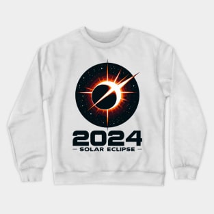 Cosmic Shadow: 2024 Solar Eclipse Spectacle Crewneck Sweatshirt